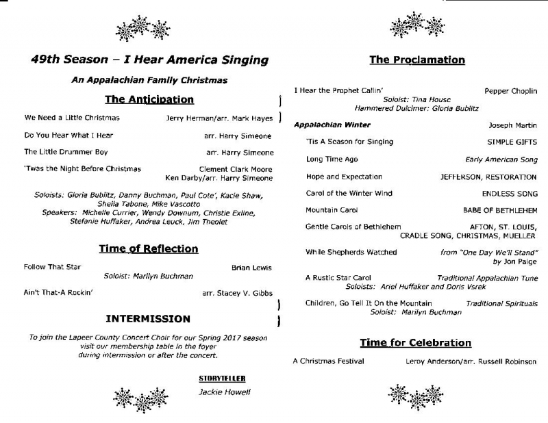 Christmas Program Anthems